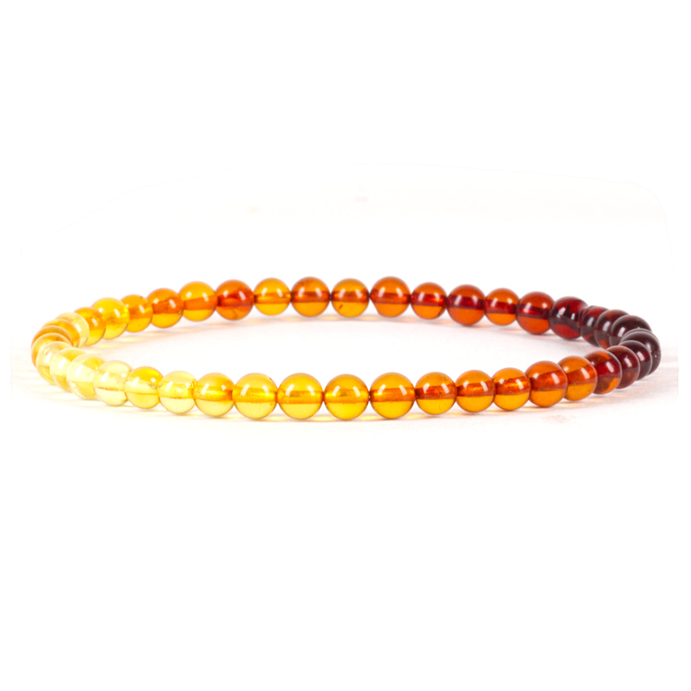 Cherry Tree Collection | Stretch Bracelet | 4mm Beads (Amber-Ombre)