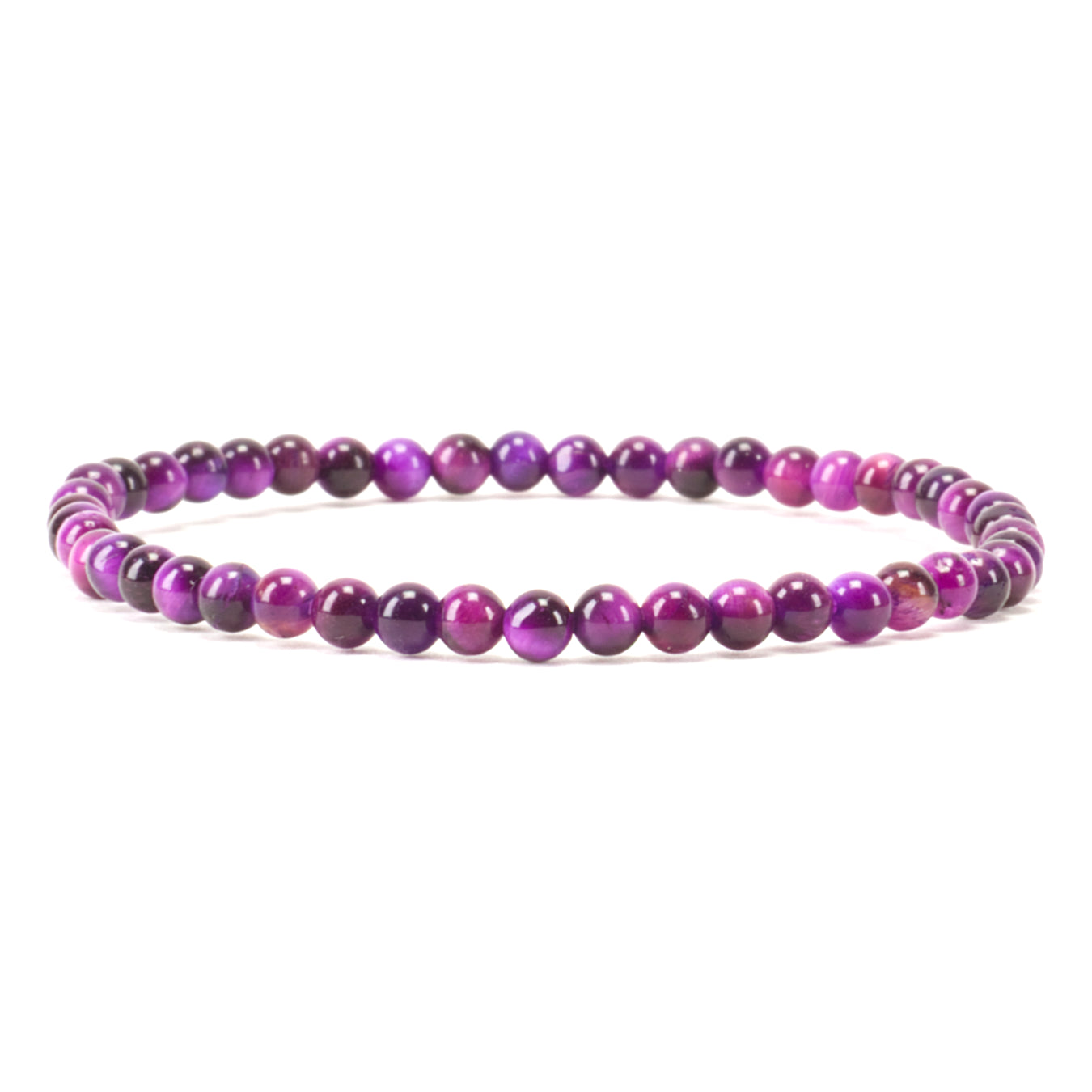 Cherry Tree Collection | Stretch Bracelet | 4mm Beads (Purple Tiger's Eye)