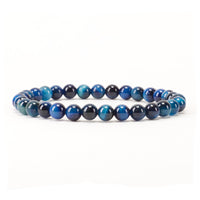 Cherry Tree Collection | Stretch Bracelet | 6mm Beads (Jade Blue Tiger's Eye)