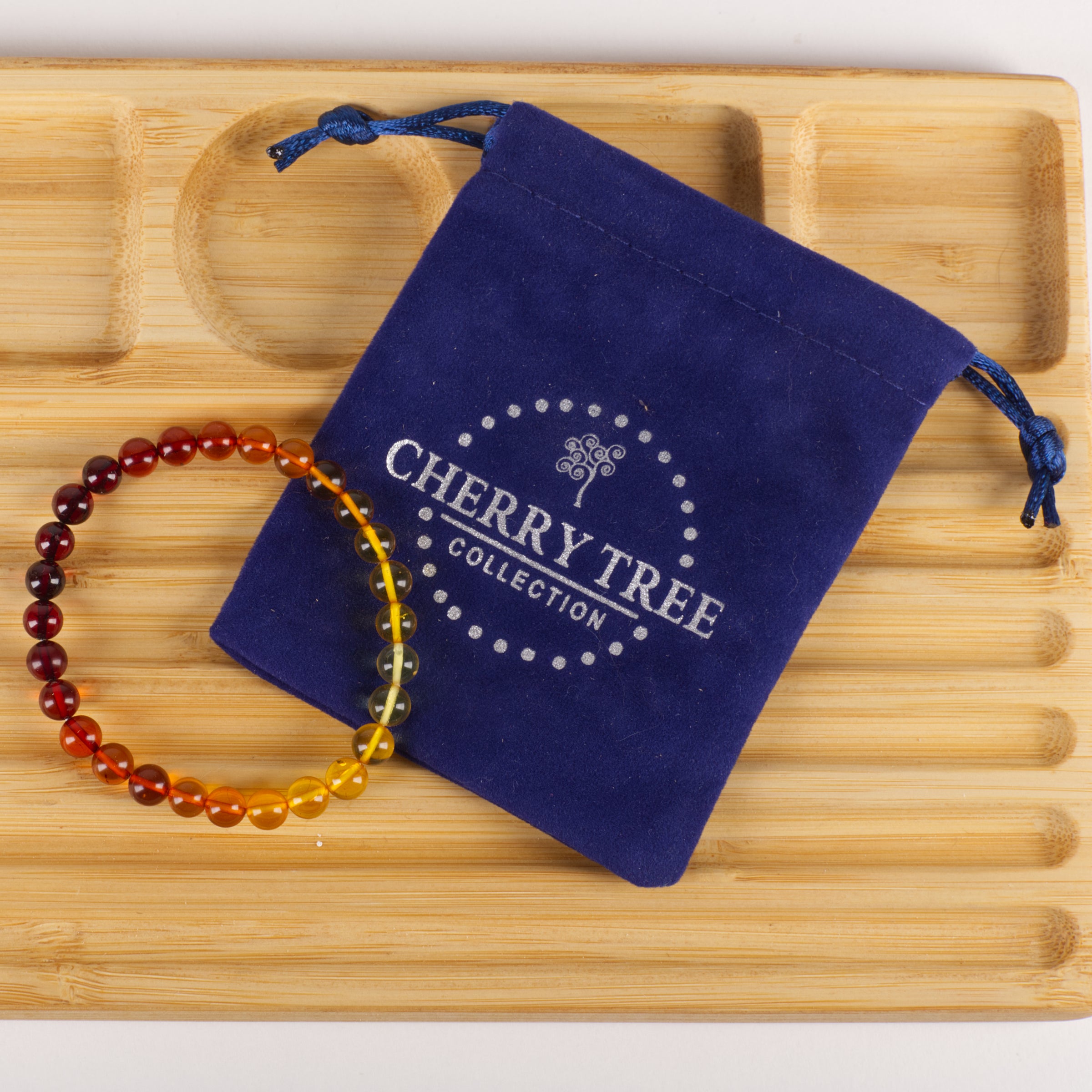 Cherry Tree Collection | Stretch Bracelet | 6mm Beads (Amber-Ombre)