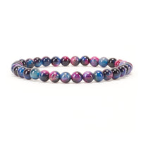 Cherry Tree Collection | Stretch Bracelet | 6mm Beads (Pink and Blue Tiger's Eye)