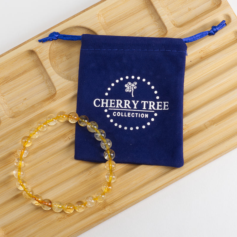Cherry Tree Collection | Stretch Bracelet | 8mm Beads (Citrine)