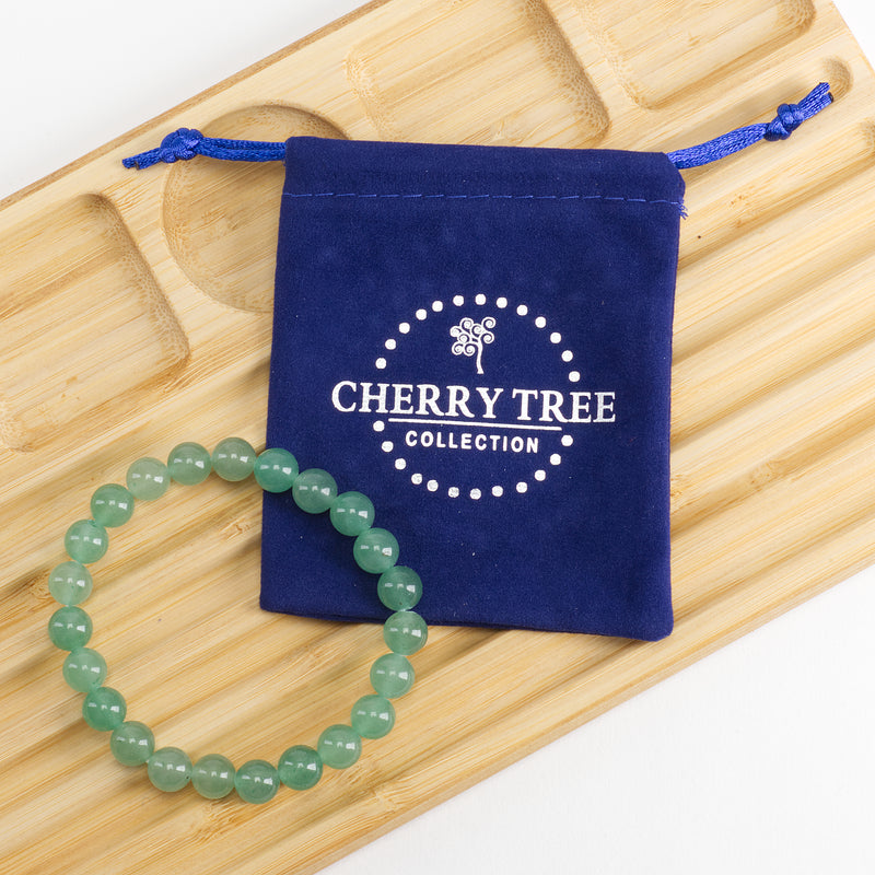 Cherry Tree Collection | Stretch Bracelet | 8mm Beads (Green Aventurine)