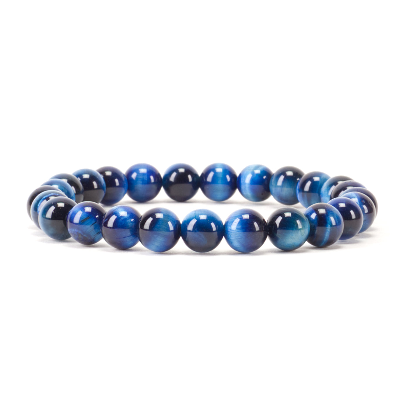 Cherry Tree Collection | Stretch Bracelet | 8mm Beads (Jade Blue Tiger's Eye)