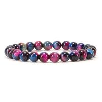 Cherry Tree Collection | Stretch Bracelet | 8mm Beads (Pink and Blue Tiger's Eye)