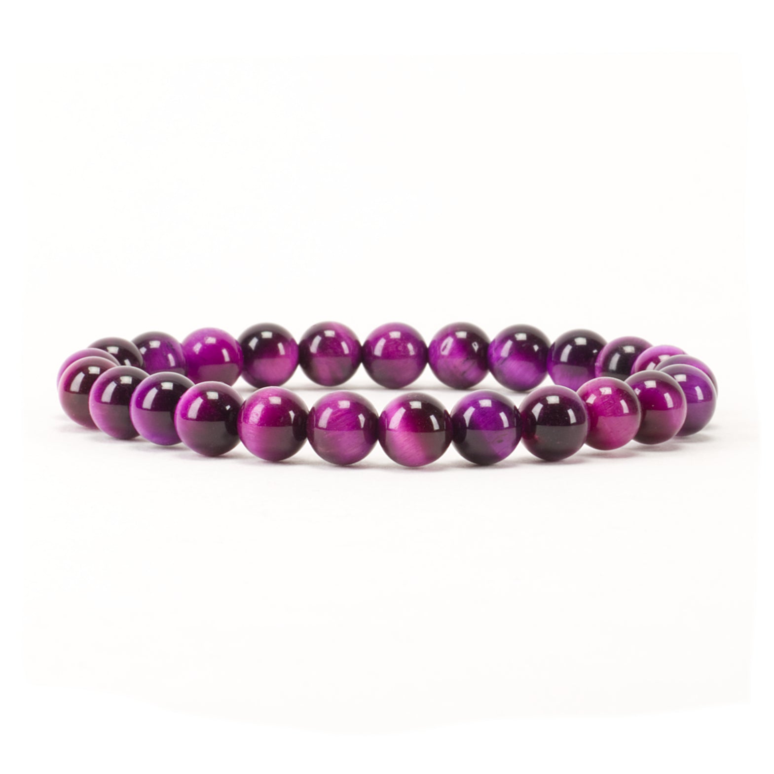 Cherry Tree Collection | Stretch Bracelet | 8mm Beads (Purple Tiger's Eye)