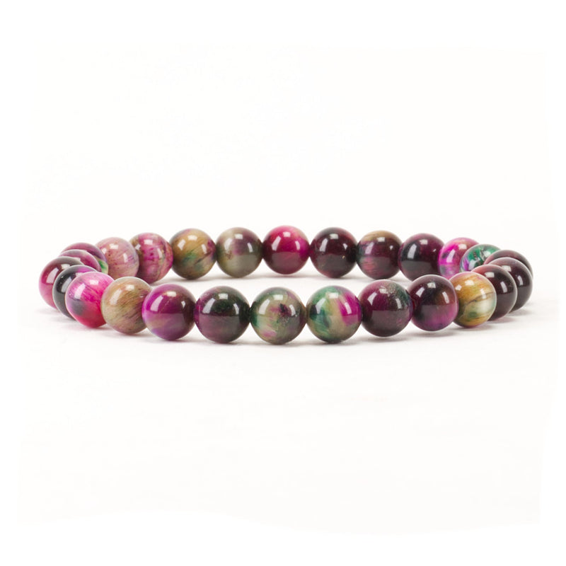 Cherry Tree Collection | Stretch Bracelet | 8mm Beads (Rainbow Tiger's Eye)