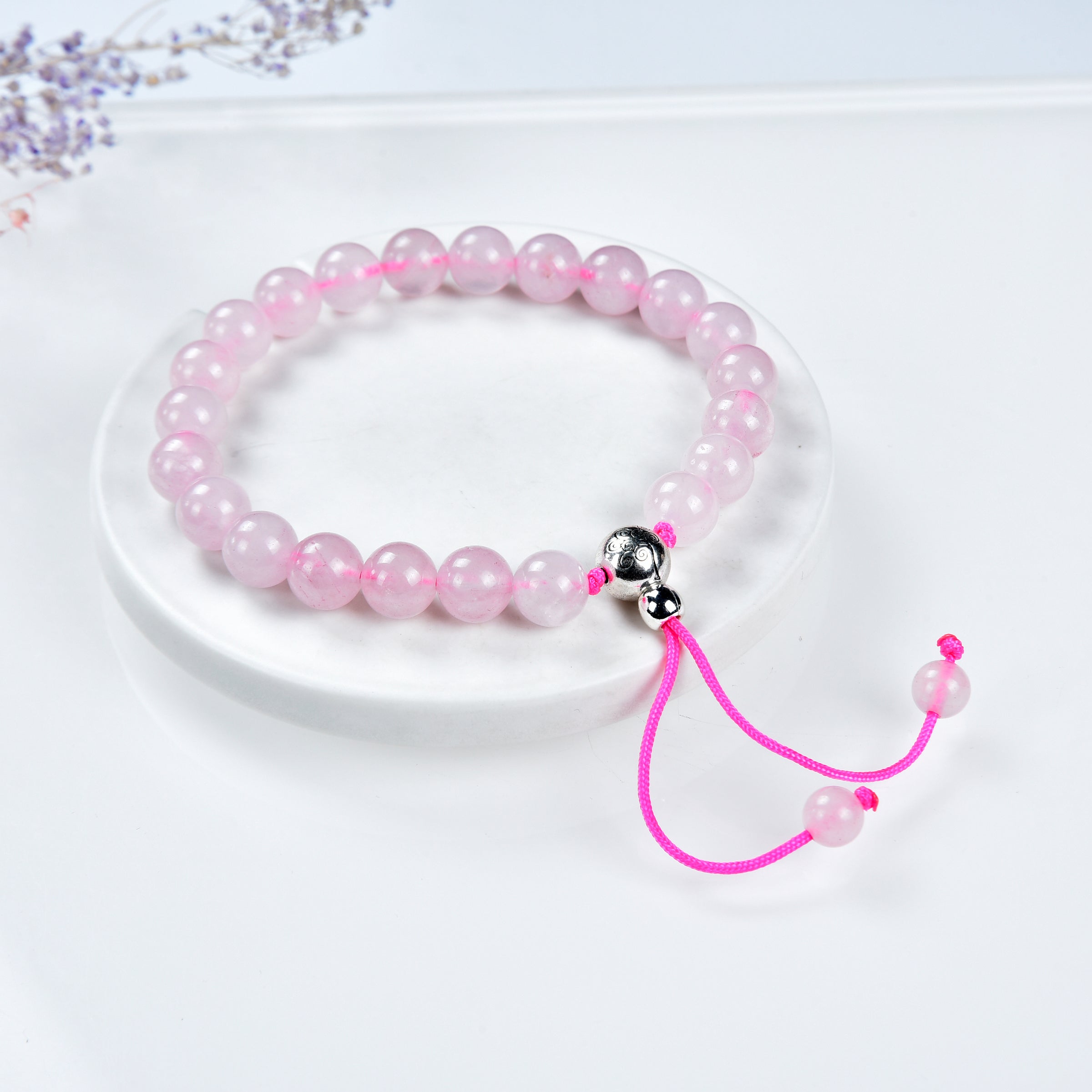 Mala Bracelet  8mm Beads, Guru Bead, Durable Nylon Cord