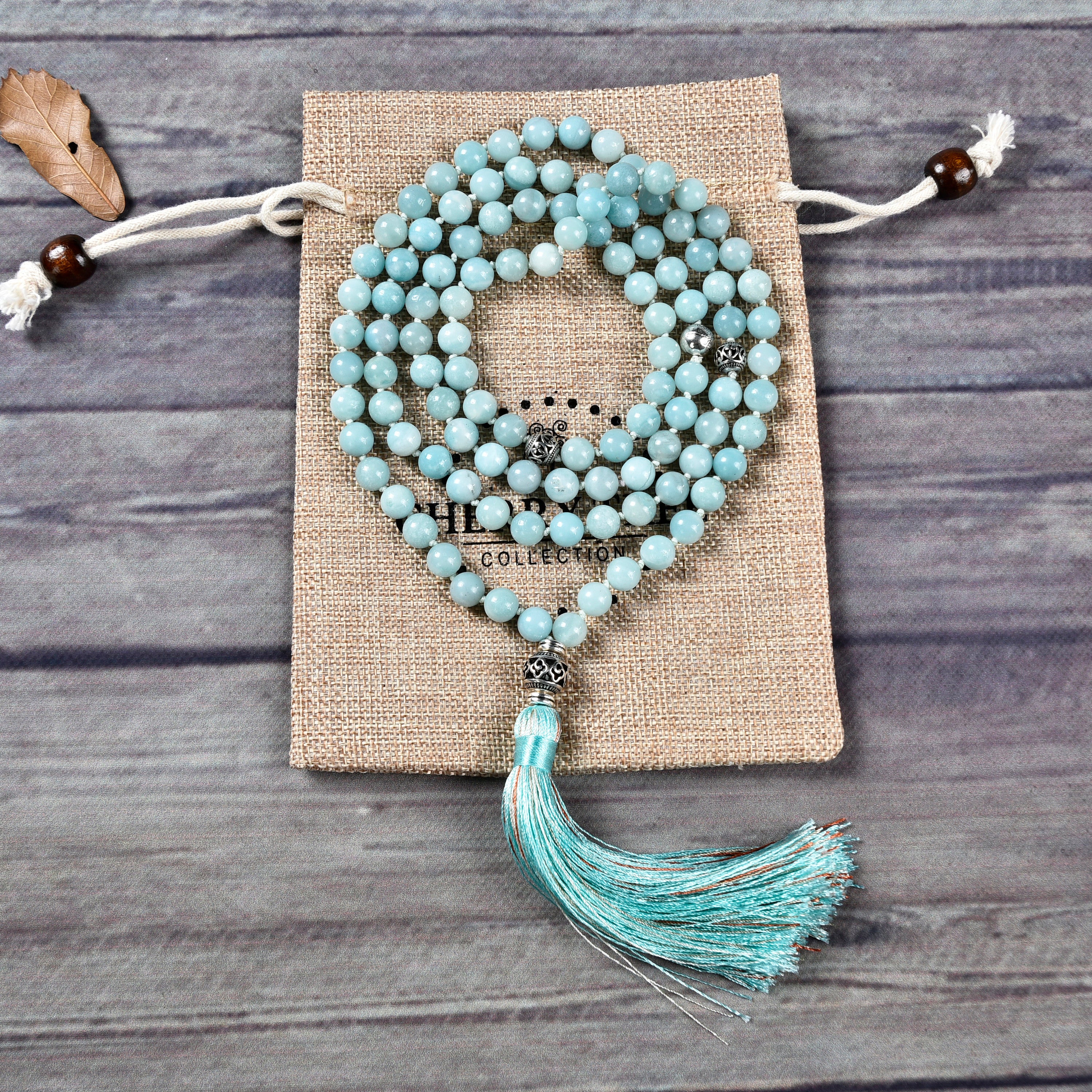 108 colorful amazonite mala beads | 108 gemstone buy mala necklace | sandalwood tassel necklace | yoga meditation beads | tassel mala necklace