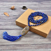 Cherry Tree Collection | Mala Necklace | 108 Hand-Knotted 8mm Round Beads (Tibetan Lapis)